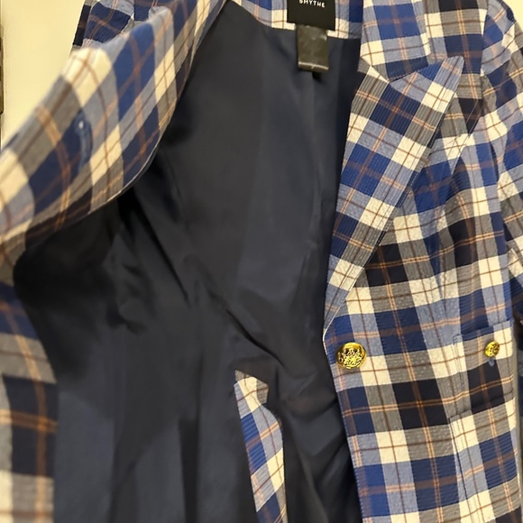 Smythe Patch Pocket Duchess Blazer Blue Plaid - Picture 12 of 15